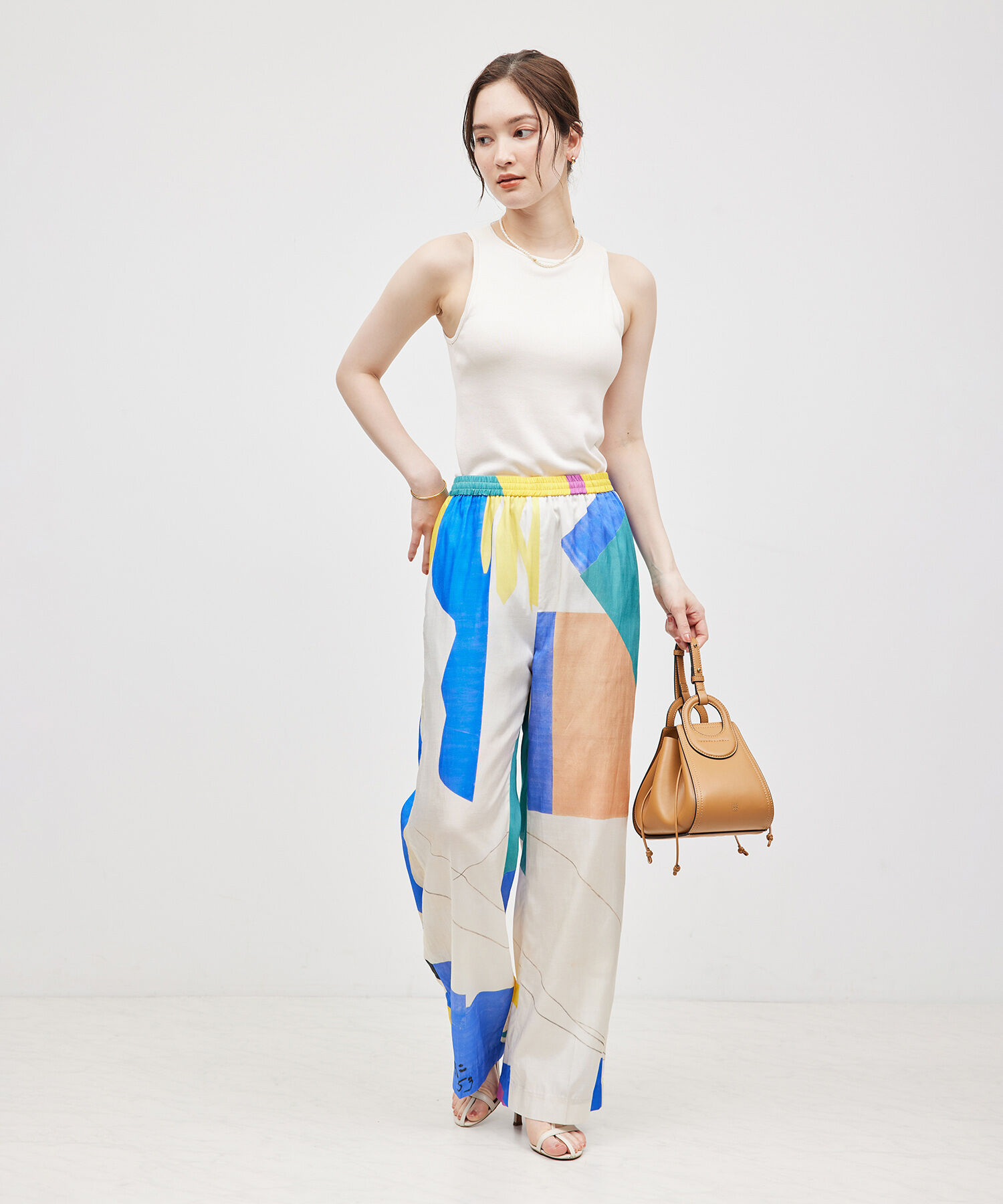 ROPE「コットンシルク丸胴フライスカップ付きアメスリタンクトップ」|タンクトップ|