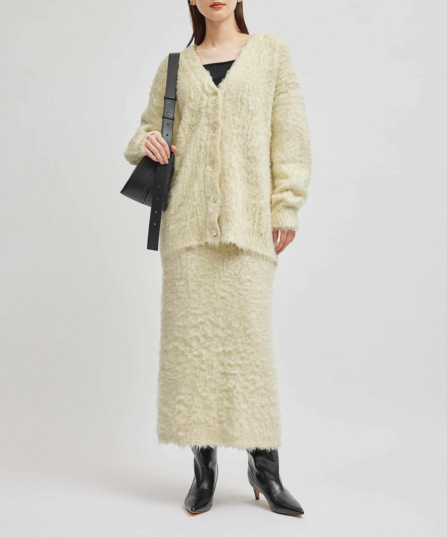 ROPE「シルクシャギーカーディガン/セットアップ対応」|カーディガン|