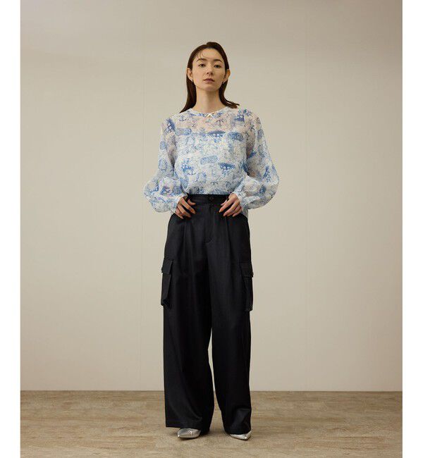 ROPE「【洗える】シャイニーサテンパンツ/一部セットアップ対応」|カーゴ|