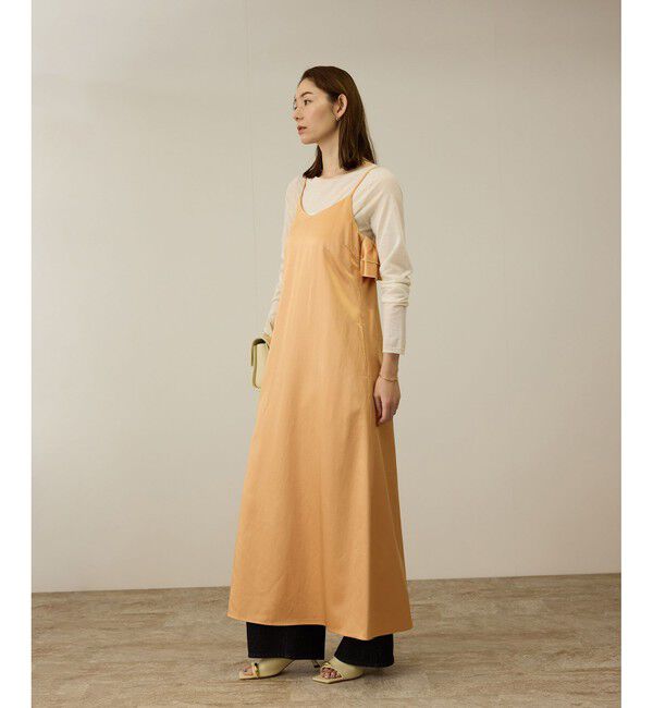 ROPE「【洗える】シャイニーサテンキャミワンピース」|ドレス|