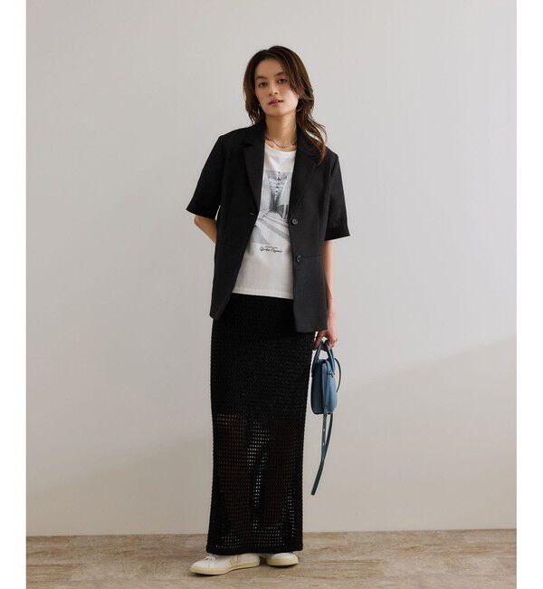 ROPE「リネンライク ベルテッドジャケット/セットアップ対応」|テーラードジャケット|