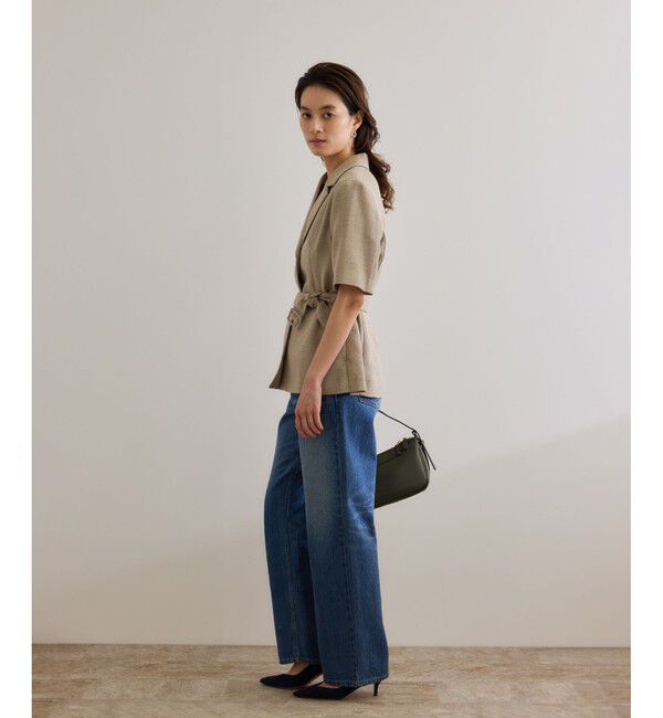 ROPE「リネンライク ベルテッドジャケット/セットアップ対応」|テーラードジャケット|