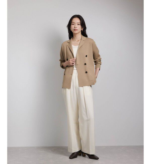 ROPE「ミラノリブ ニットダブルジャケット/イージーケア」|テーラードジャケット|