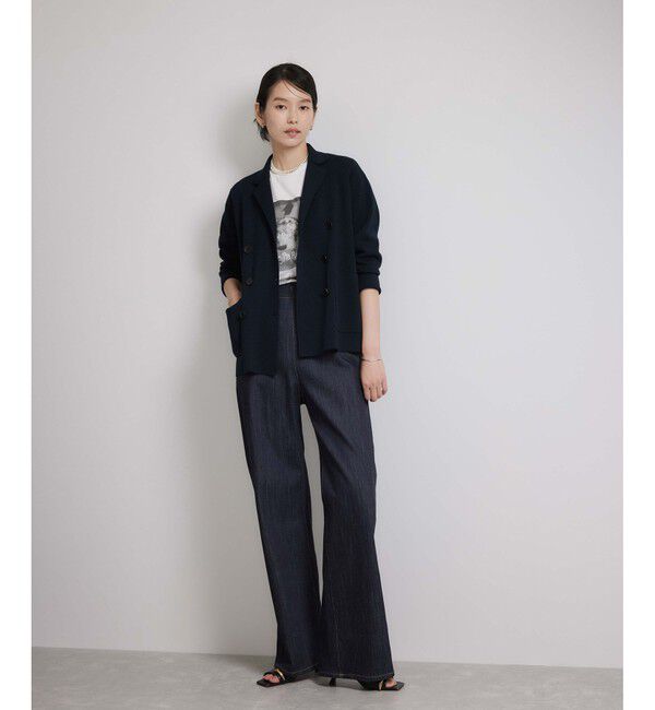 ROPE「ミラノリブ ニットダブルジャケット/イージーケア」|テーラードジャケット|