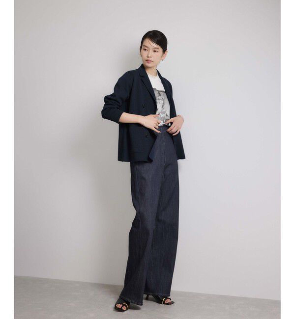 ROPE「ミラノリブ ニットダブルジャケット/イージーケア」|テーラードジャケット|