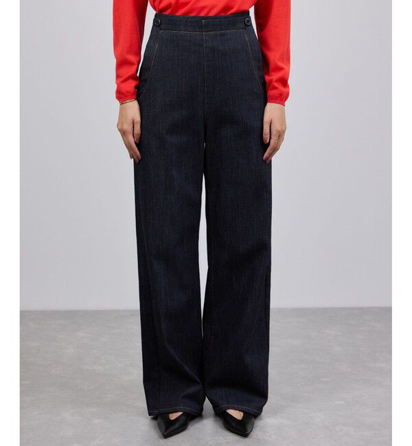 ROPE「ストレッチデニム セーラーパンツ/イージーケア」|デニム|