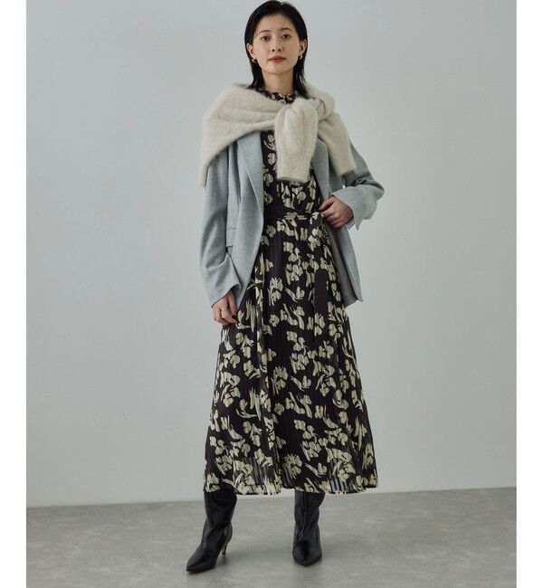 ROPE「フラワープリントタックワンピース/イージーケア」|ワンピース|