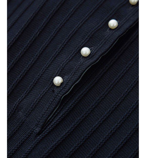 ROPE「パールボタンポロニットワンピース/イージーケア」|ドレス|