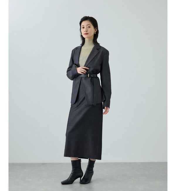 ROPE「トリアセツイル シングルテーラードジャケット(デニムライク)/セットアップ対応」|テーラードジャケット|