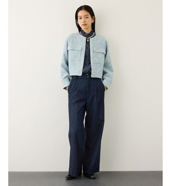 ROPE「テンセルデニムストレートワイドパンツ/セットアップ対応・イージーケア」|デニム|
