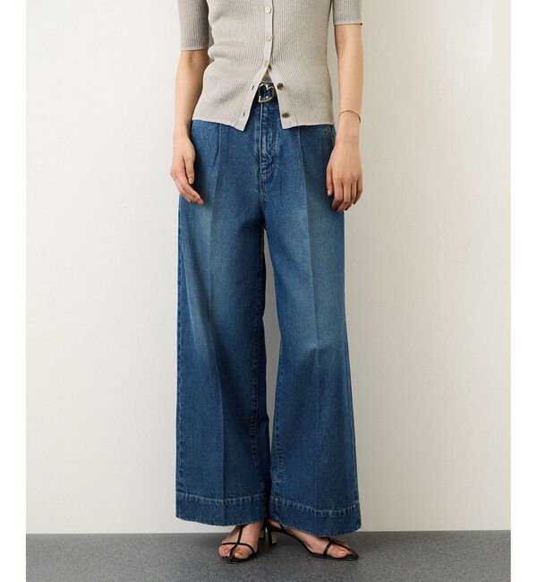 ROPE「テンセルデニムストレートワイドパンツ/セットアップ対応・イージーケア」|デニム|