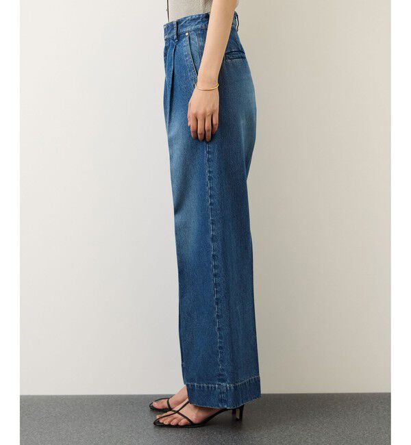 ROPE「テンセルデニムストレートワイドパンツ/セットアップ対応・イージーケア」|デニム|