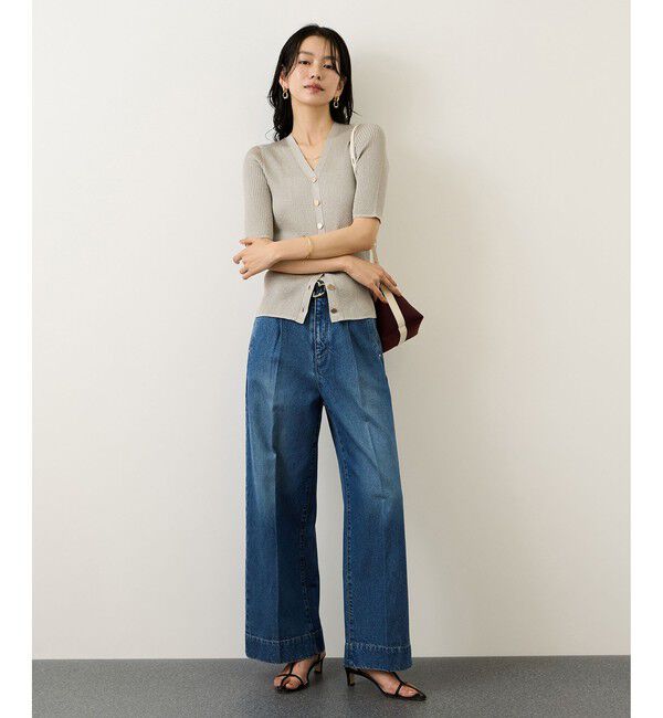 ROPE「テンセルデニムストレートワイドパンツ/セットアップ対応・イージーケア」|デニム|