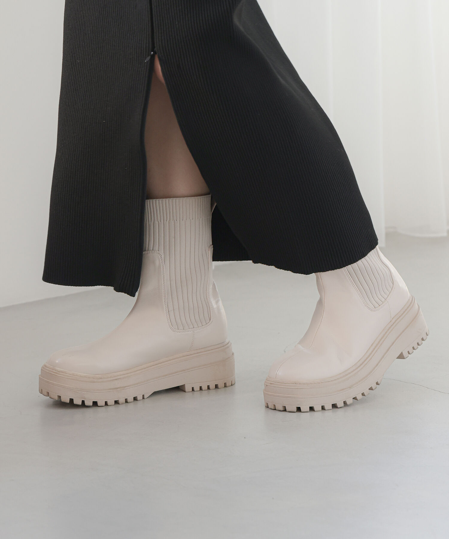 Juze「【抗菌防臭】タンクソールサイドニットブーツ」|その他|キナリ(16)