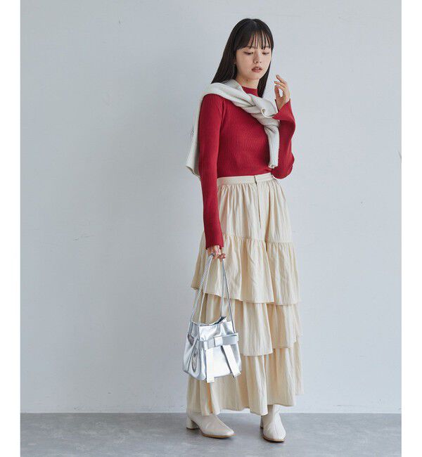 VIS「【新色追加】リブニットプチハイネックプルオーバー【低身長向けサイズ有】」|ニット・セーター|