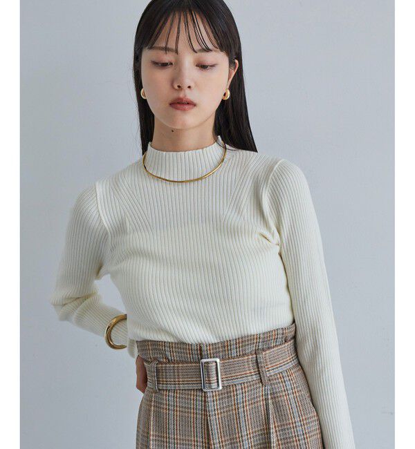 VIS「【新色追加】リブニットプチハイネックプルオーバー【低身長向けサイズ有】」|ニット・セーター|