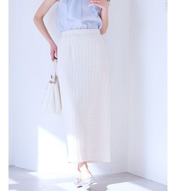 VIS「【新色追加】【接触冷感】膨れジャガードナロースカート」|スカート|