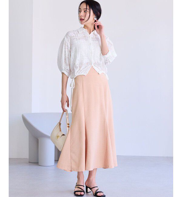 VIS「ドロストボリュームスリーブシャツ（レース・無地）」|シャツ・ブラウス|