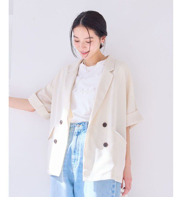 VIS「【洗える】メッシュドルマンサマージャケット」|テーラードジャケット|
