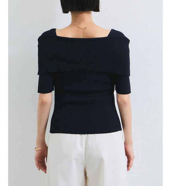 VIS「【アンチピリング/UVケア/洗える】オフショルハーフスリーブニット」|ニット・セーター|