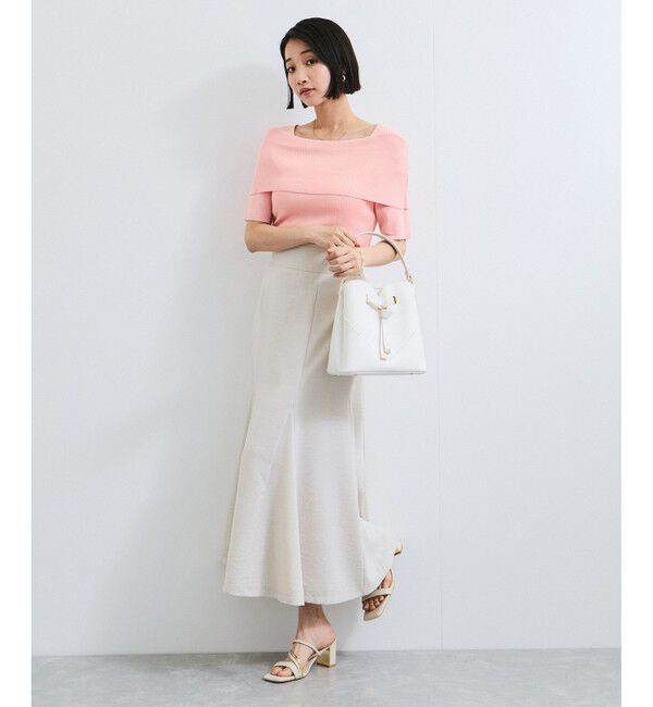 VIS「【アンチピリング/UVケア/洗える】オフショルハーフスリーブニット」|ニット・セーター|