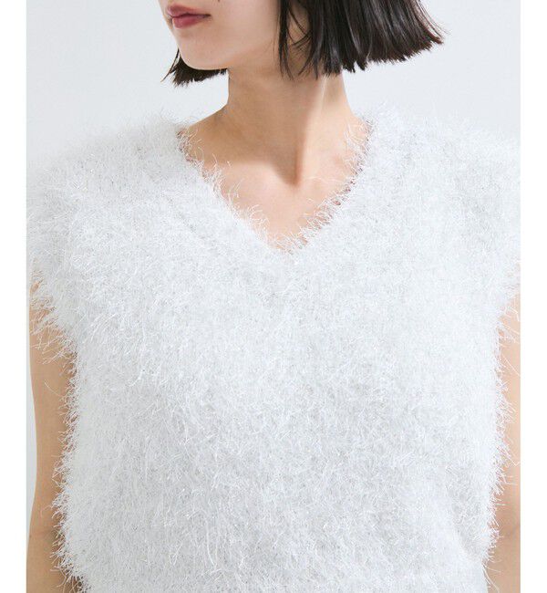 VIS「【WEB限定サイズ:MT/着丈が選べる】【洗える】フェザーヤーンニットベスト」|ニット・セーター|