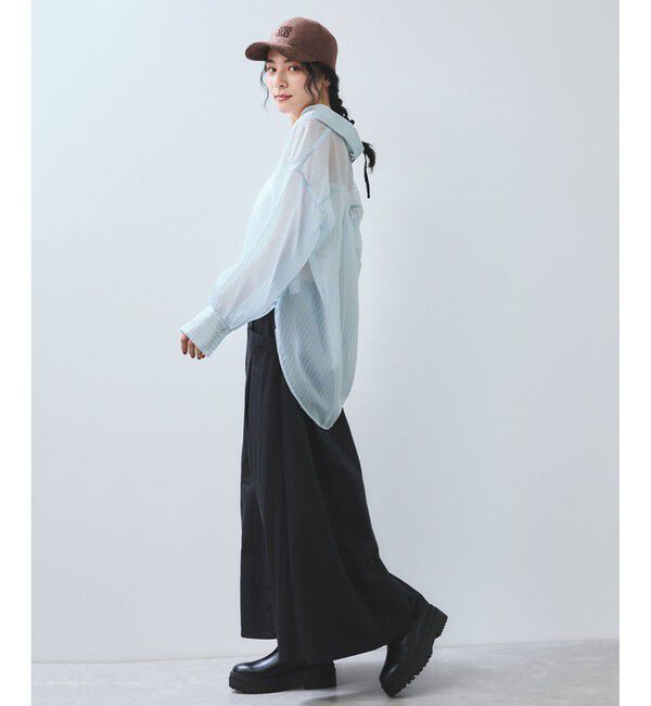 VIS「シアーストライプオーバーサイズシャツ/イージーケア」|シャツ・ブラウス|