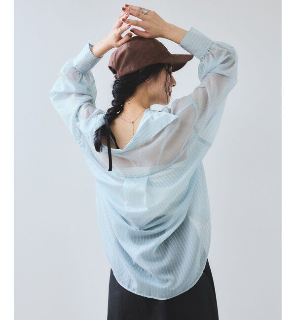 VIS「シアーストライプオーバーサイズシャツ/イージーケア」|シャツ・ブラウス|