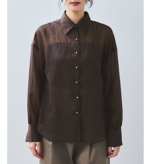 VIS「シアーストライプオーバーサイズシャツ/イージーケア」|シャツ・ブラウス|