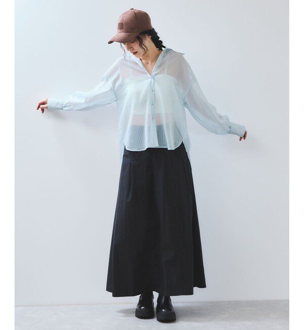 VIS「シアーストライプオーバーサイズシャツ/イージーケア」|シャツ・ブラウス|