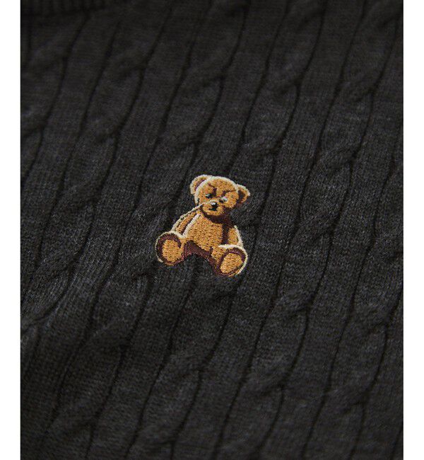 VIS「【POLO BCS】VIS別注ミニケーブルノーカラーニットカーディガン」|カーディガン|