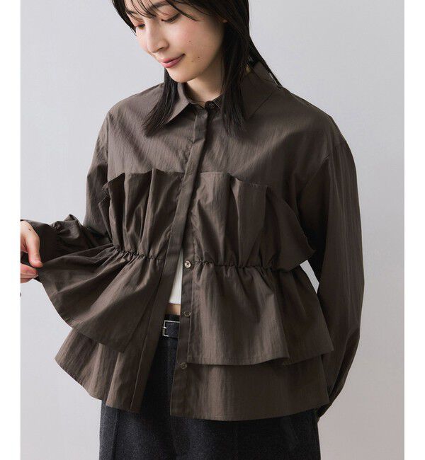 VIS「ビスチェドッキングシャツ/イージーケア」|シャツ・ブラウス|ブラウン系(21)