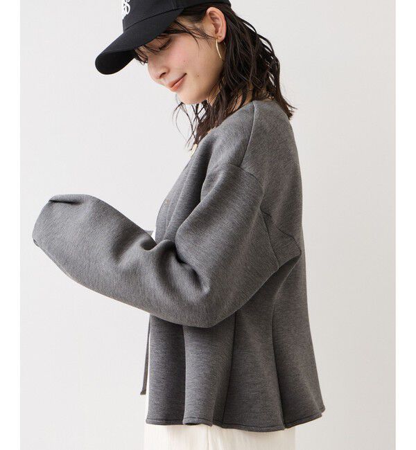 VIS「ボタンポイントペプラムカットジャケット」|カーディガン|