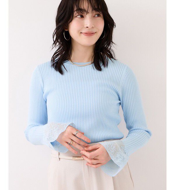 VIS「レース編みドッキングニット」|ニット・セーター|