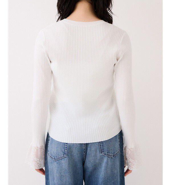 VIS「レース編みドッキングニット」|ニット・セーター|