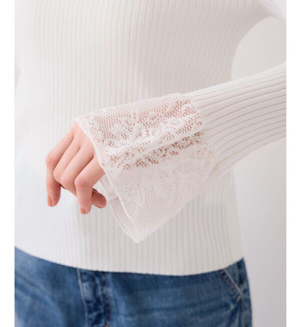 VIS「レース編みドッキングニット」|ニット・セーター|