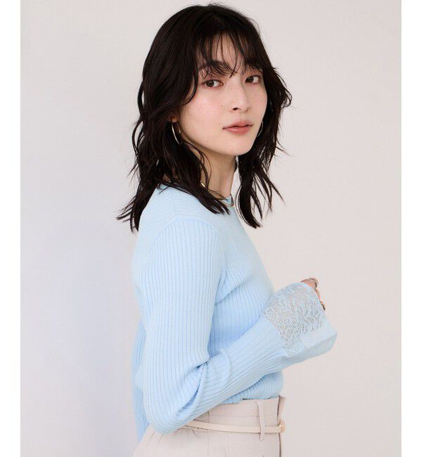 VIS「レース編みドッキングニット」|ニット・セーター|
