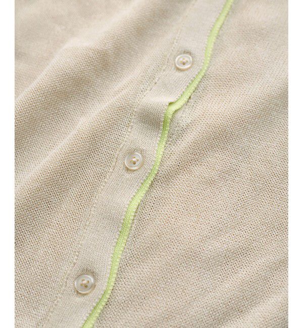 VIS「【WEB限定】リネンタッチ配色シアーカーディガン」|カーディガン|