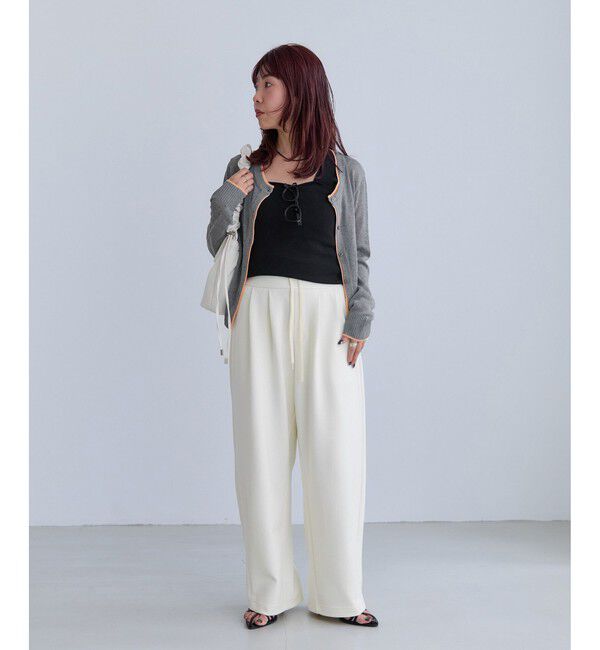 VIS「【WEB限定】リネンタッチ配色シアーカーディガン」|カーディガン|