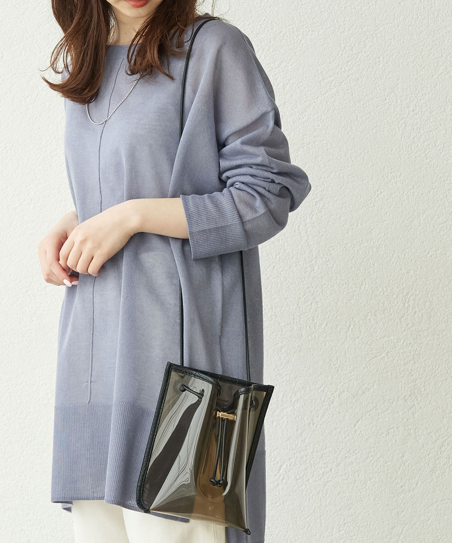 ROPE PICNIC PASSAGE「クロコ型押しコンビクリアミニショルダーバッグ」|ショルダー・メッセンジャー|