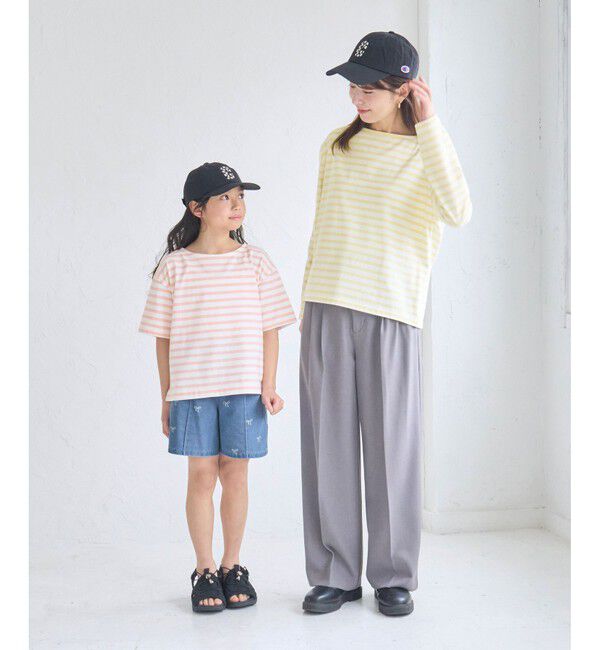 Rope&rsquo;Picnic「刺繍入りボーダーカットトップス」|Tシャツ・カットソー|