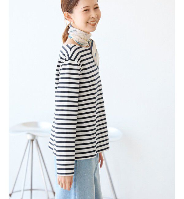 Rope&rsquo;Picnic「刺繍入りボーダーカットトップス」|Tシャツ・カットソー|