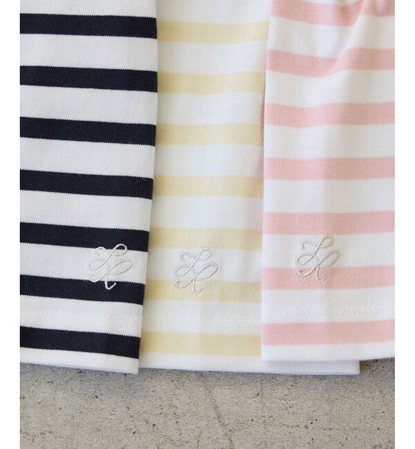 Rope&rsquo;Picnic「刺繍入りボーダーカットトップス」|Tシャツ・カットソー|
