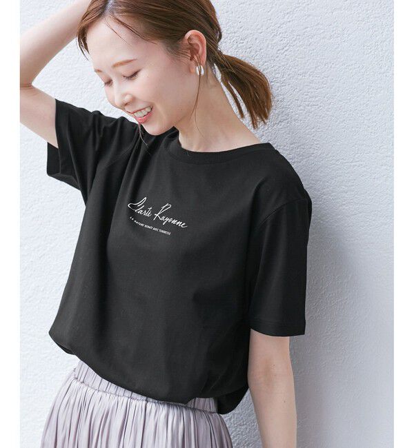 Rope&rsquo;Picnic「【UVカット・汗染み加工・接触冷感】手描き風ロゴプリントTシャツ」|Tシャツ・カットソー|