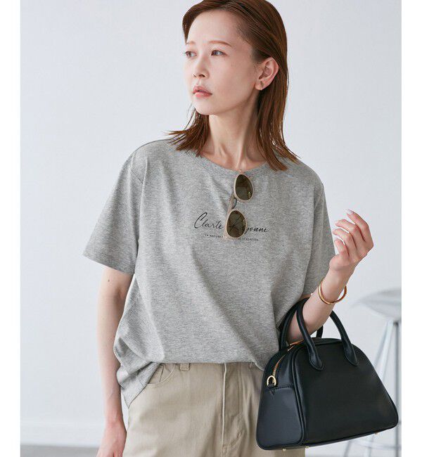 Rope&rsquo;Picnic「【UVカット・汗染み加工・接触冷感】手描き風ロゴプリントTシャツ」|Tシャツ・カットソー|