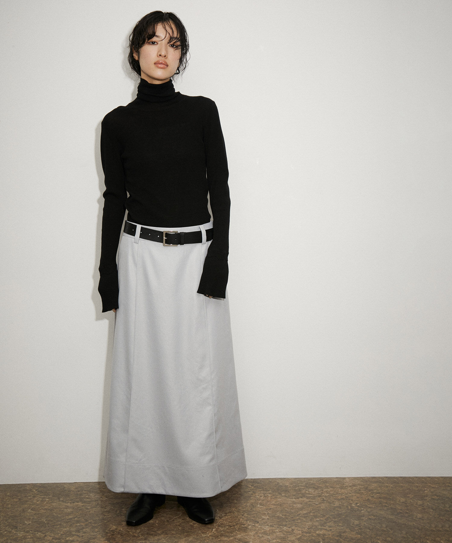 ADAM ET ROPE'「【サステナブル】スクエアバックルレザーベルト」|ベルト|