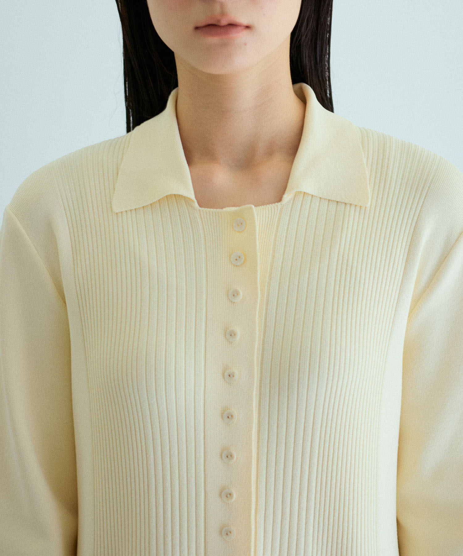 ADAM ET ROPE'「【洗える】ボタンニットポロワンピース」|ワンピース|