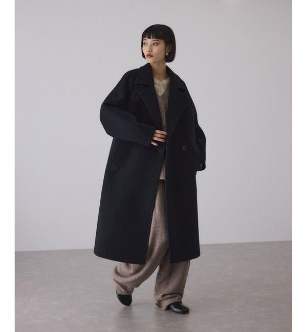 ADAM ET ROPE'「ウールボンディングラグランロングコート」|ステンカラーコート|