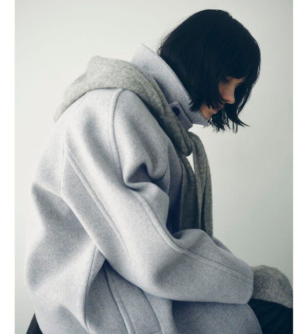 ADAM ET ROPE'「ウールボンディングラグランロングコート」|ステンカラーコート|