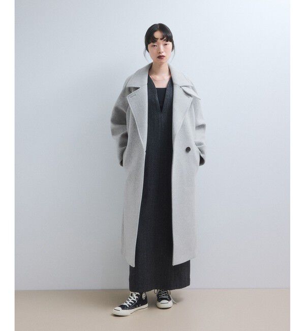 ADAM ET ROPE'「ウールボンディングラグランロングコート」|ステンカラーコート|
